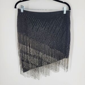 Haute Hippie Embellished Beaded Stretch Mini Skirt Size M New